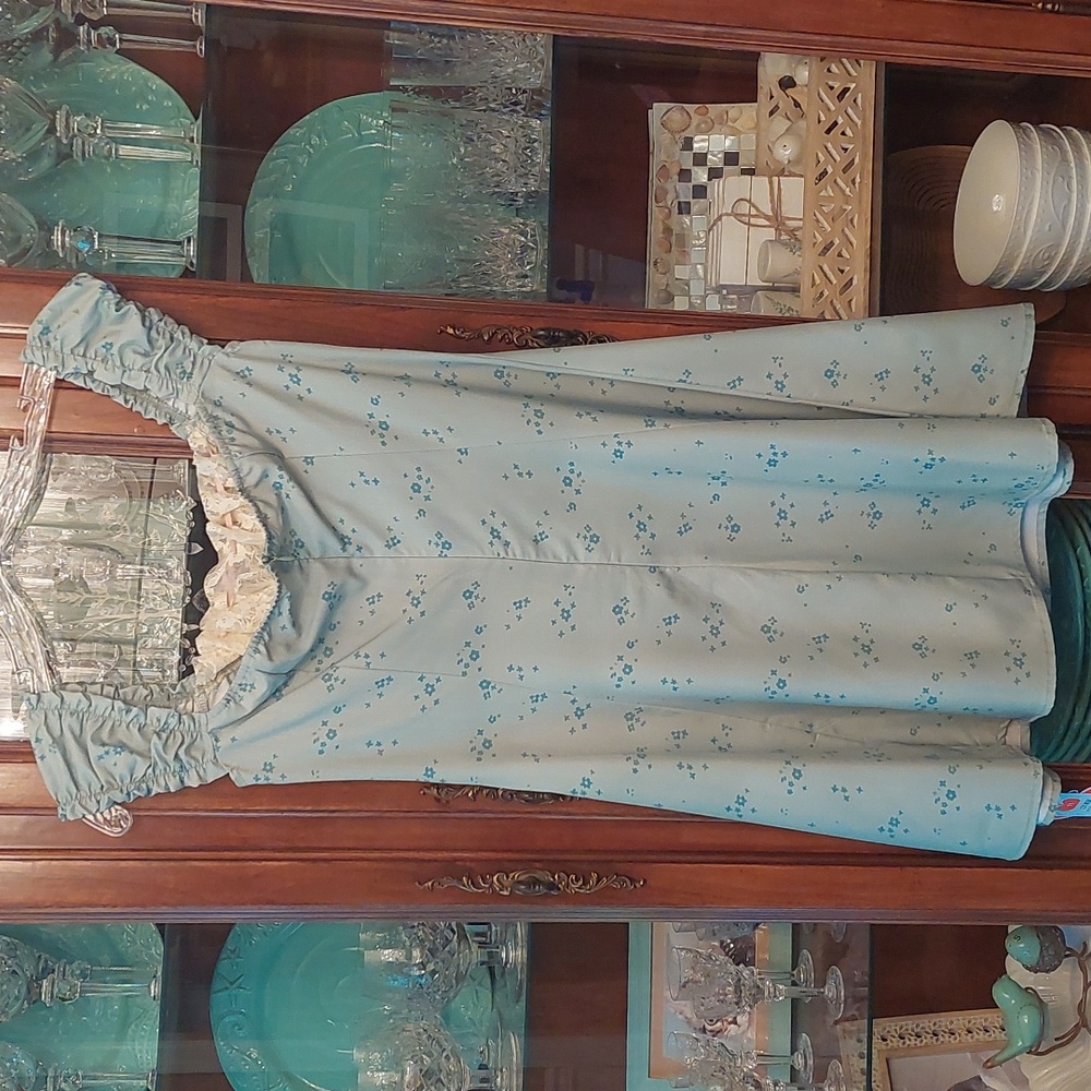 NWT! • Cider | Aqua satin dress |  M - Picture 8 of 12